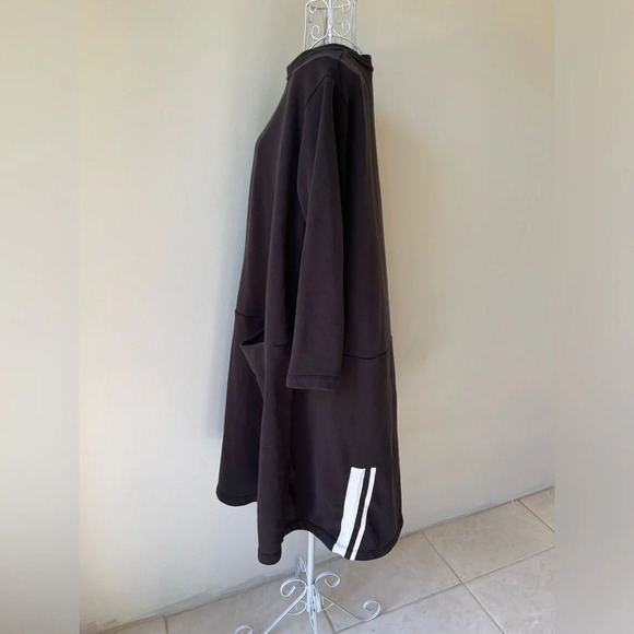 Urban by alembika sweatshirt midi dress front pockets cotton long sleeve black 2 - Picture 7 of 10